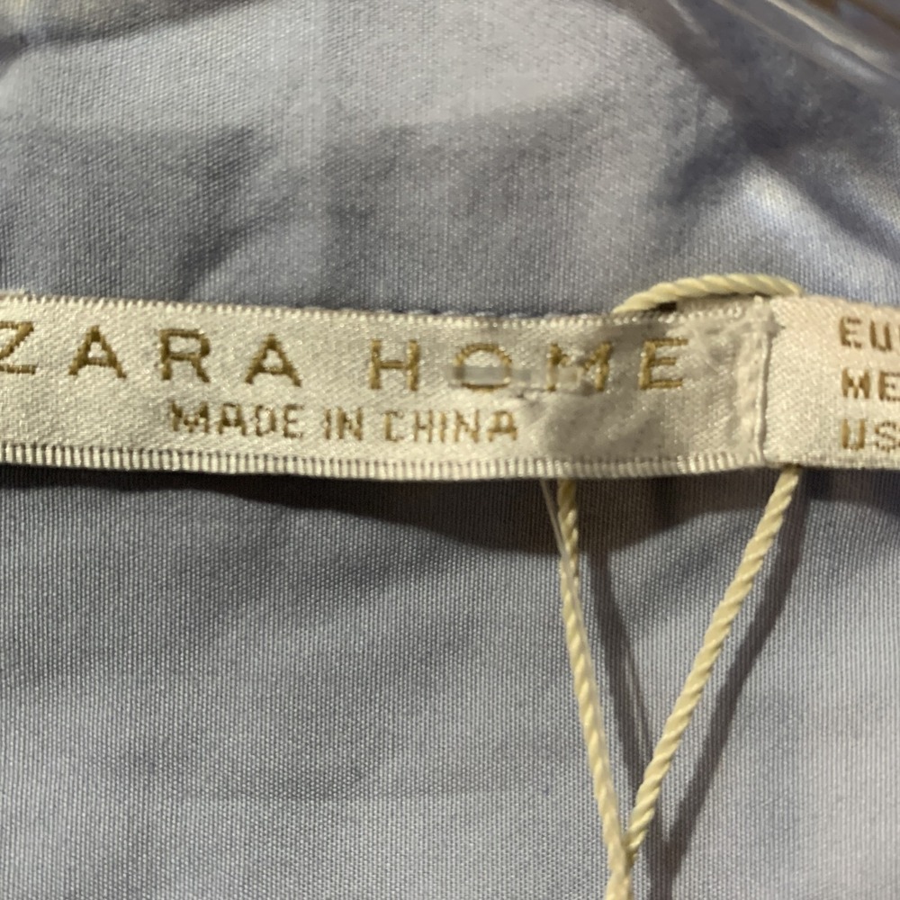 Zara Home Women's Light Blue Collared Button Front Pajama Sleepwear Shirt Top S - Picture 9 of 15